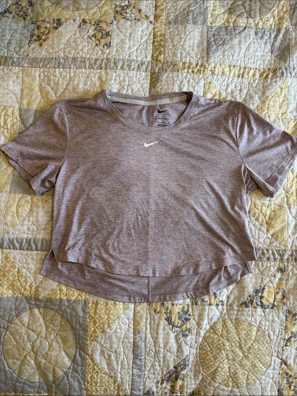 Nike Heather Mauve Short Sleeve Dri-FIT Crop Tee